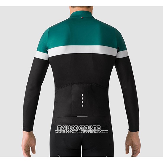 2019 Maillot Ciclismo La Passione Vert Blanc Noir Manches Longues et Cuissard